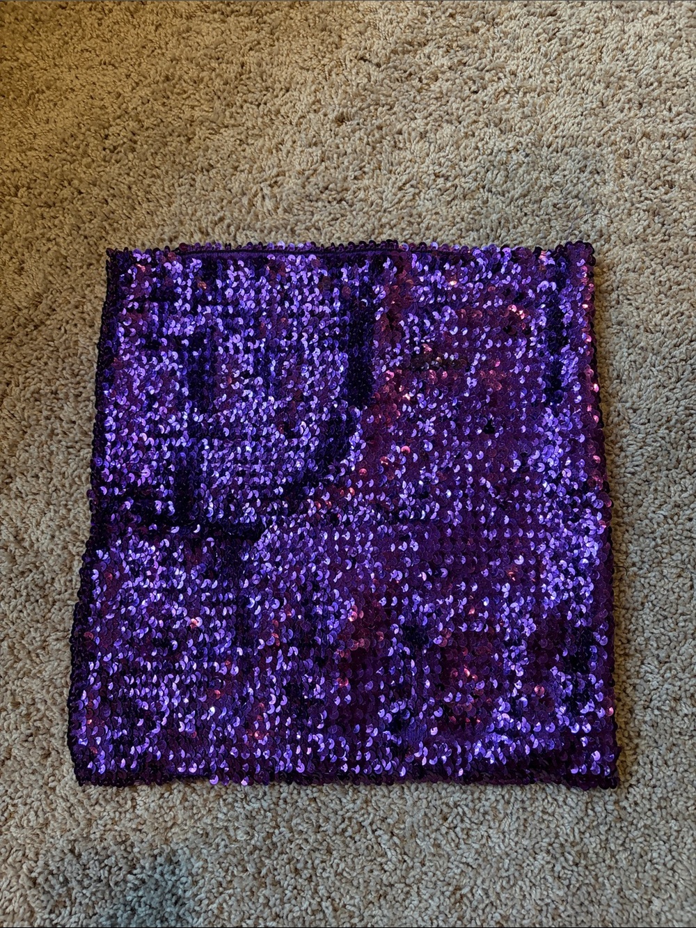 Purple Sequin elastic skirt